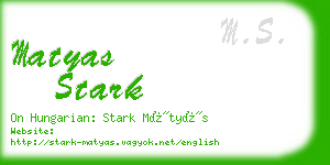 matyas stark business card